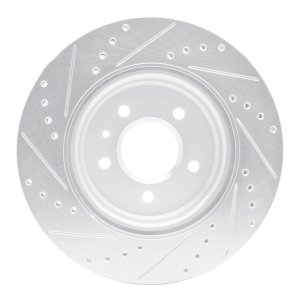 Buick Regal Sportback Brake Rotor (1) - Rear Right - R1 Concepts - Drilled & Slotted - Silver - `16-`20